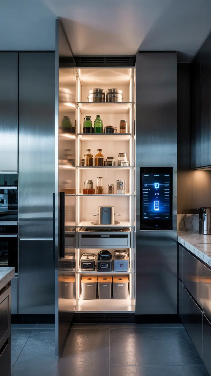 Hidden pantry ideas 2026 Tech Savvy Hidden Pantry Ideas With Sensors Power And Charging