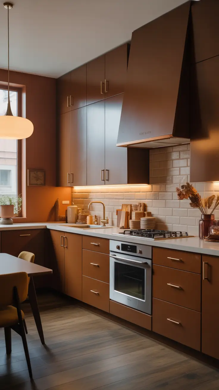 Kitchen colors ideas 2026 – Brown Cabinets Making A Warm Comeback