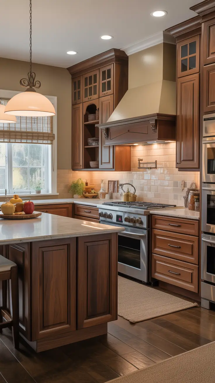 Kitchen colors ideas 2026 – Stained Cabinets Highlighting Natural Wood Beauty