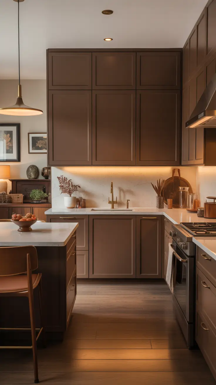 Kitchen colors ideas 2026 – Brown Cabinets Making A Warm Comeback