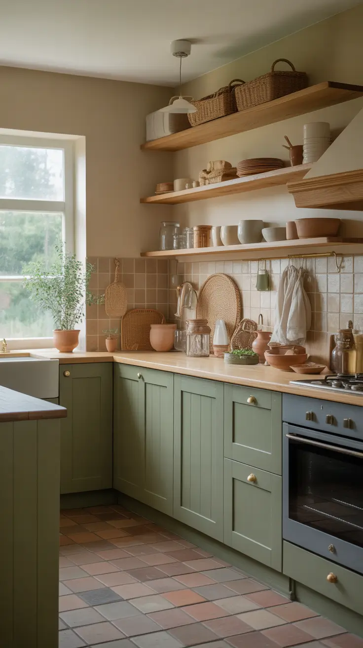 Oak kitchen ideas 2026 Sage Green And Oak For Earthy Serene Vibes