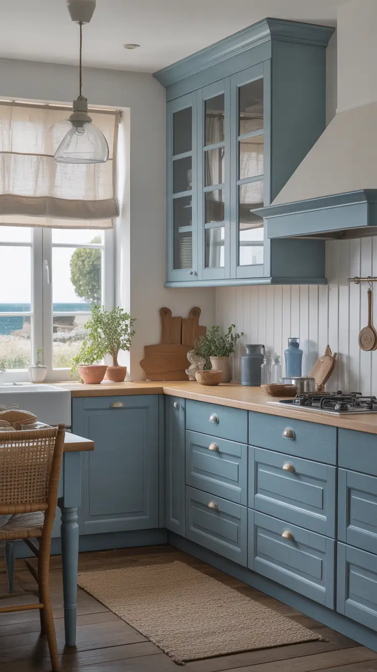 Oak kitchen ideas 2026 Blue And Oak Kitchens For Cool, Relaxed Harmony