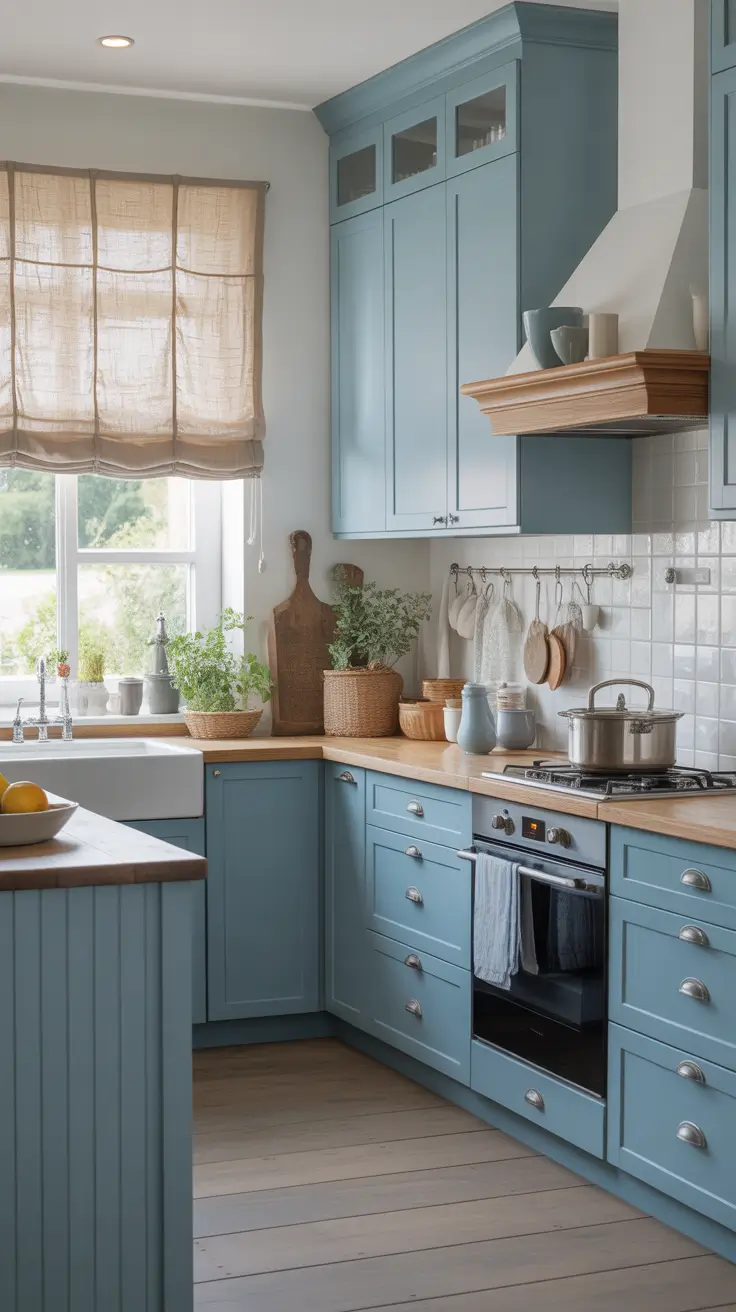 Oak kitchen ideas 2026 Blue And Oak Kitchens For Cool, Relaxed Harmony