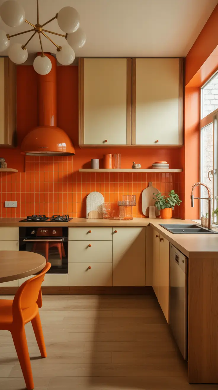 Oak kitchen ideas 2026 Orange And Oak Kitchens With Bold Creative Flair