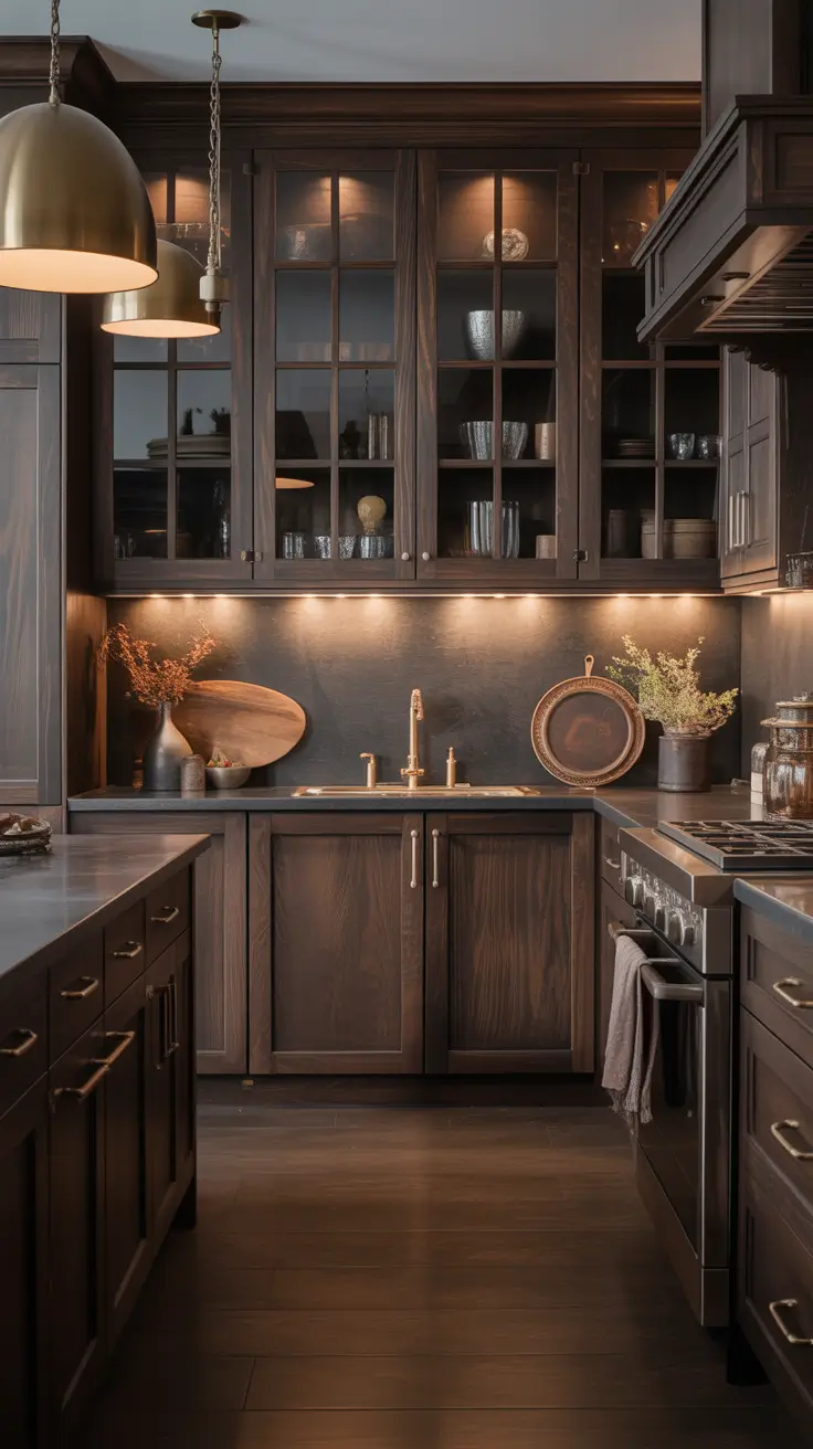 Oak kitchen ideas 2026 Dark Oak Kitchens With Moody Luxe Appeal
