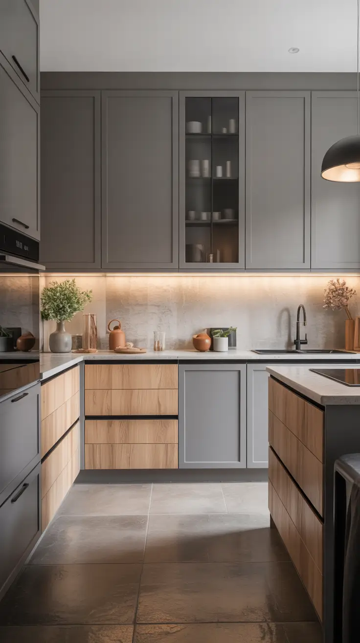 Oak kitchen ideas 2026 Grey And Oak Blends For Understated Sophistication