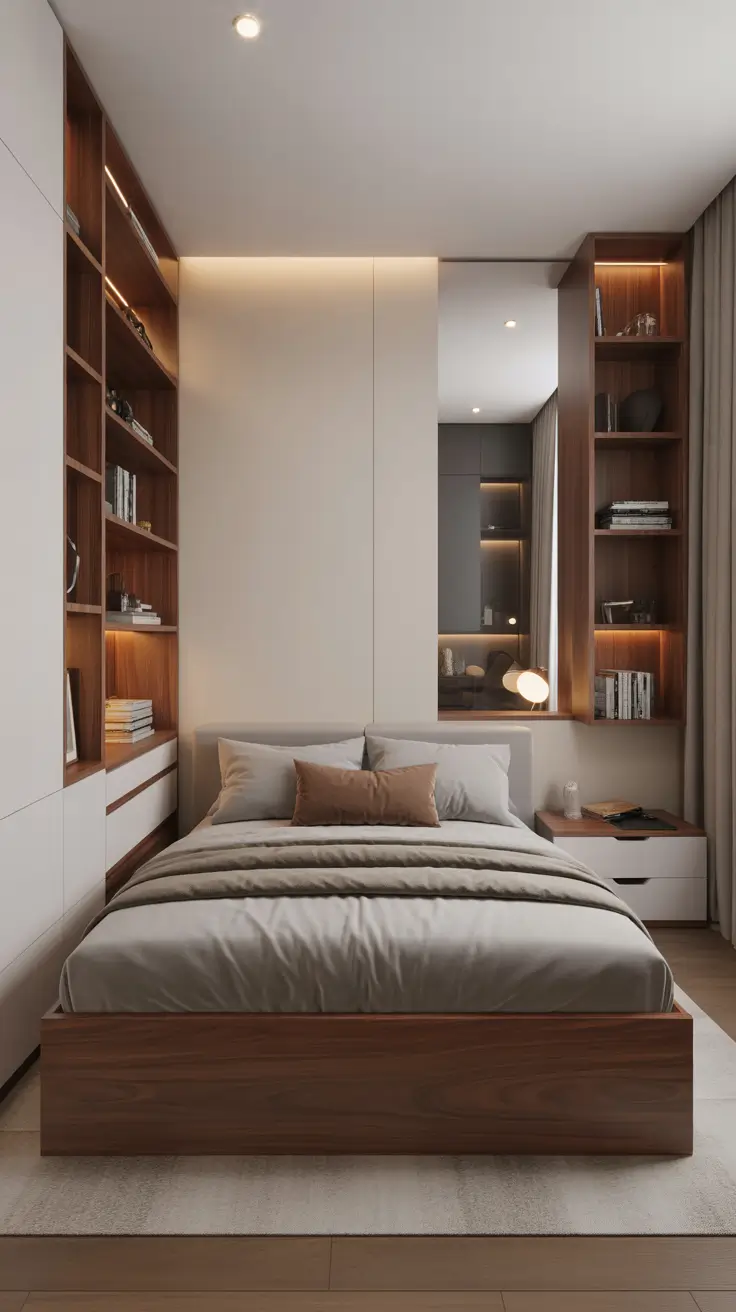 Tiny Bedroom Ideas 2026 Double Bed In A Small Room Space Optimization Ideas