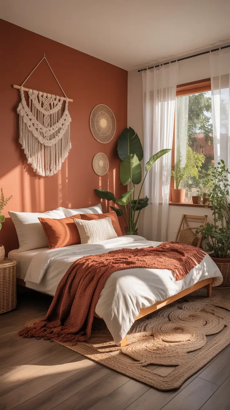 Tiny Bedroom Ideas 2026 Terracotta Themed Tiny Bedroom Décor