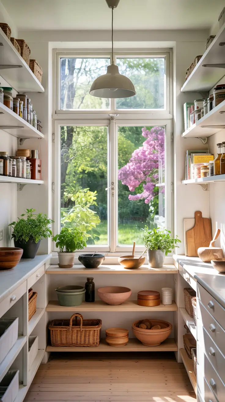 Walk in pantry ideas 2026 Walk-In Pantry With Window Bright And Airy Storage Space