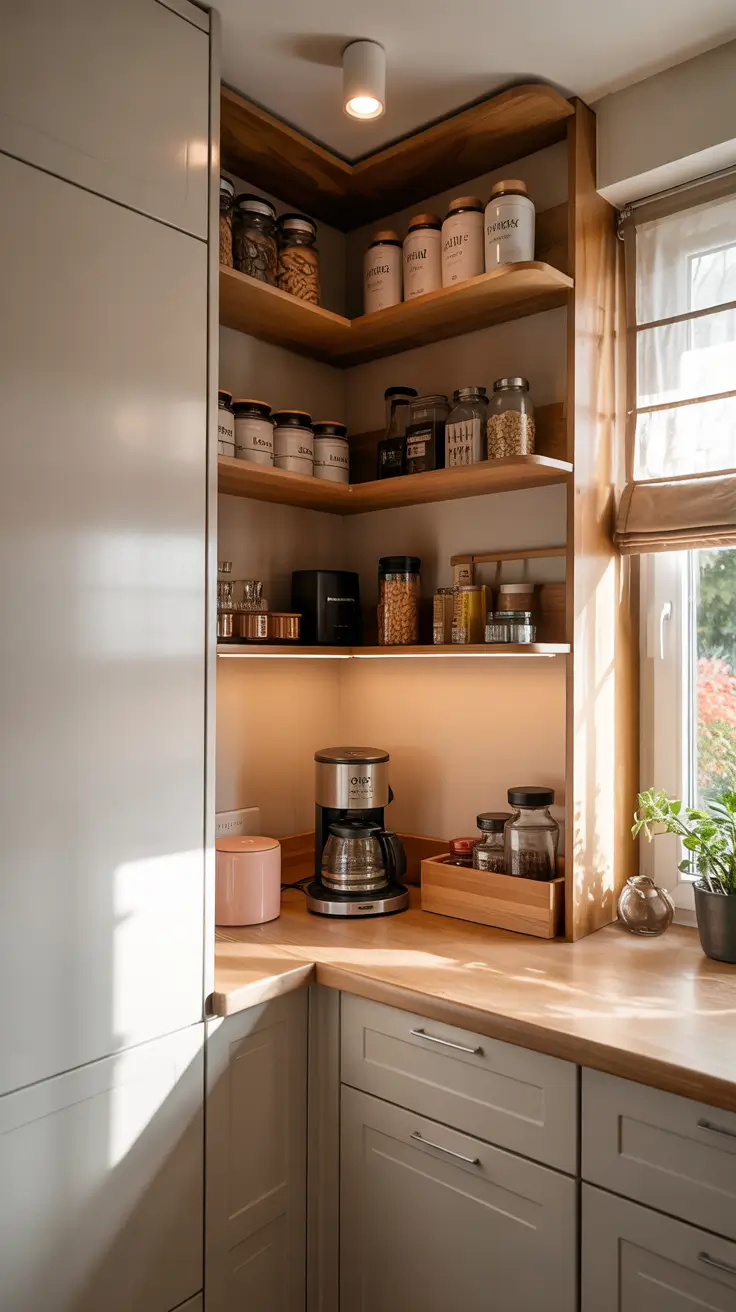 Walk in pantry ideas 2026 Small Corner Walk-In Pantry Layout Turning Awkward Space Into Gold