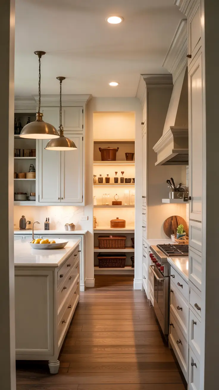 Walk in pantry ideas 2026 Kitchen And Walk-In Pantry Flow Seamless Everyday Movement