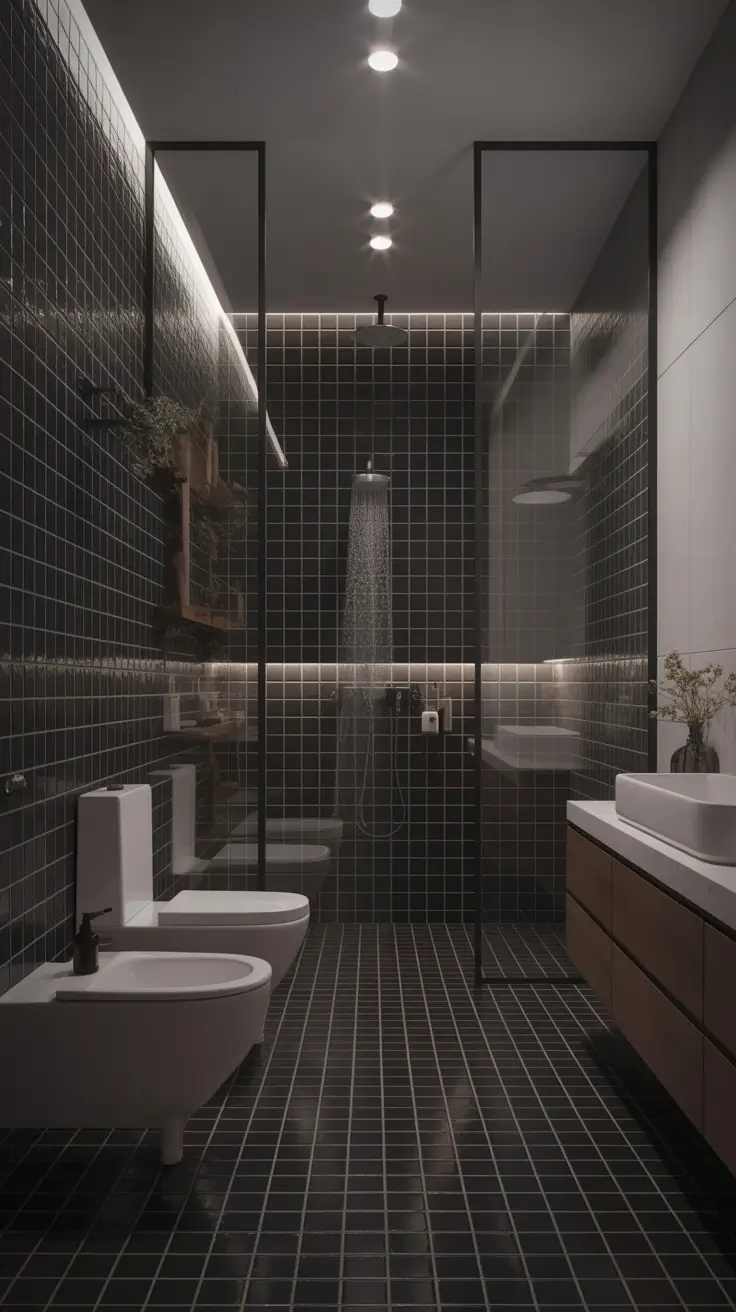 Bathroom floor tile ideas 2026 Black Tile Designs For Bold, Sophisticated Floors