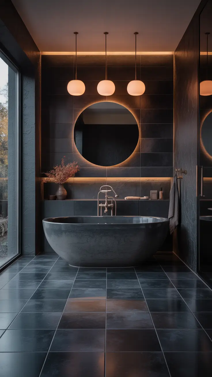 Bathroom floor tile ideas 2026 Dark Bathroom Floor Tile Ideas For Dramatic Impact