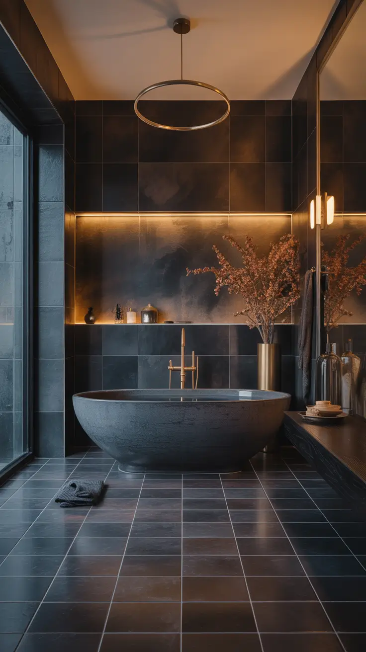 Bathroom floor tile ideas 2026 Dark Bathroom Floor Tile Ideas For Dramatic Impact