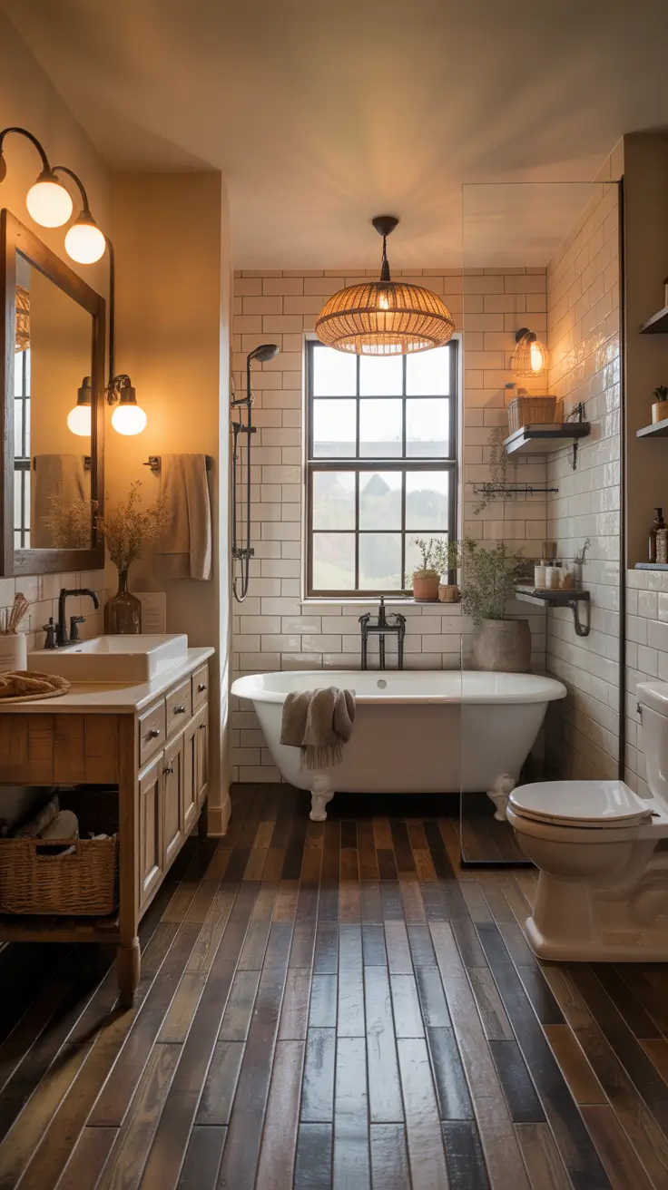 Bathroom floor tile ideas 2026 Wood-Look Tile Trends Bringing Warmth Into Bathrooms