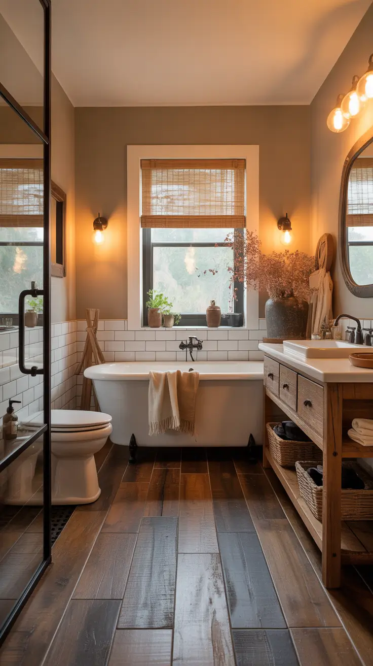 Bathroom floor tile ideas 2026 Wood-Look Tile Trends Bringing Warmth Into Bathrooms