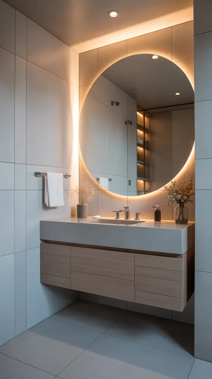 Bathroom Mirrors Ideas 2026 Backlit Mirrors With Ambient Light