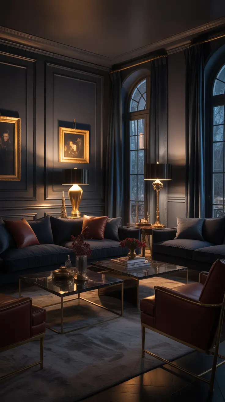 Classy Living Room Ideas 2026 Dark Interior Palettes For A Moody Classy Look