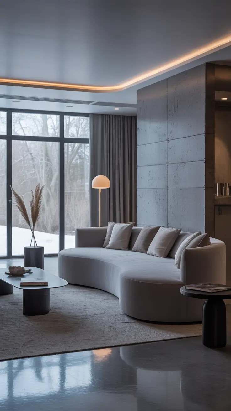 Curved Sofa Ideas for Living Room 2026 – Grey Curved Sofas For Contemporary Living Spaces