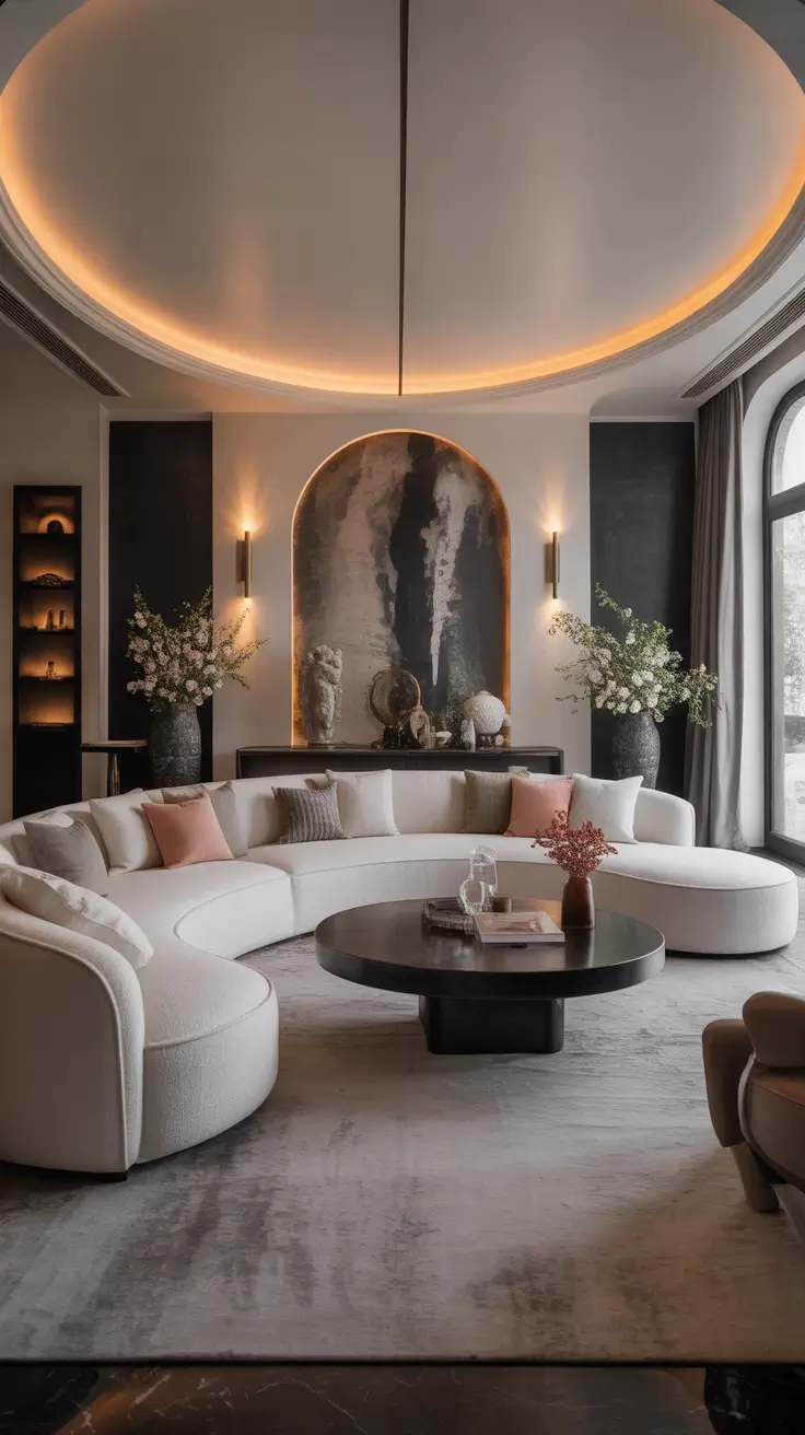 Curved Sofa Ideas for Living Room 2026 – Luxury Living Rooms Featuring Curved Sofas