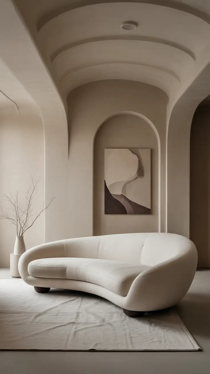 Curved Sofa Ideas for Living Room 2026 – Sculptural Curved Sofas Inspired By Organic Forms