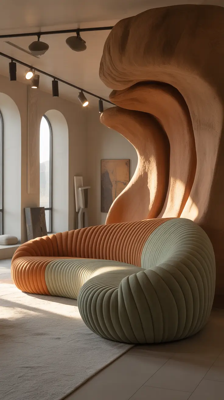 Curved Sofa Ideas for Living Room 2026 – Sculptural Curved Sofas Inspired By Organic Forms