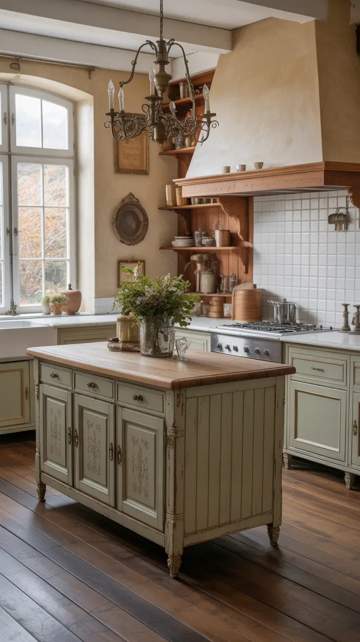 ТЕМА Antique-Inspired Kitchen Islands With Vintage Charm