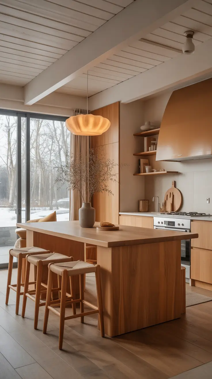 ТЕМА Wood Kitchen Island Designs With Natural Warmth