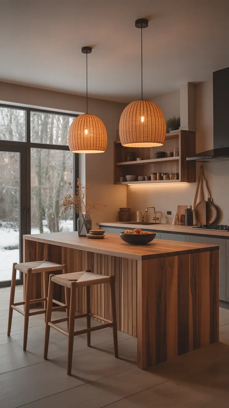 ТЕМА Wood Kitchen Island Designs With Natural Warmth