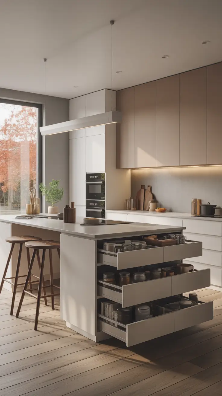 ТЕМА Storage-Optimized Kitchen Islands With Hidden Solutions