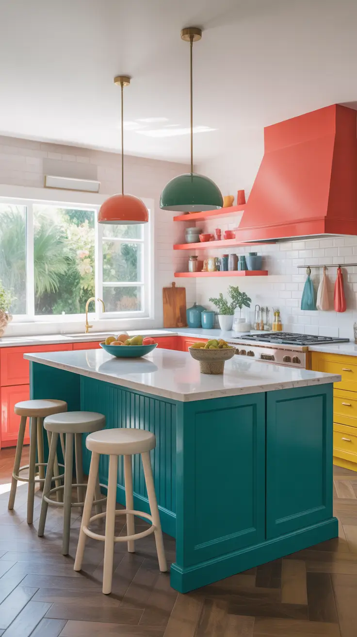 ТЕМА Colorful Kitchen Island Ideas That Add Personality