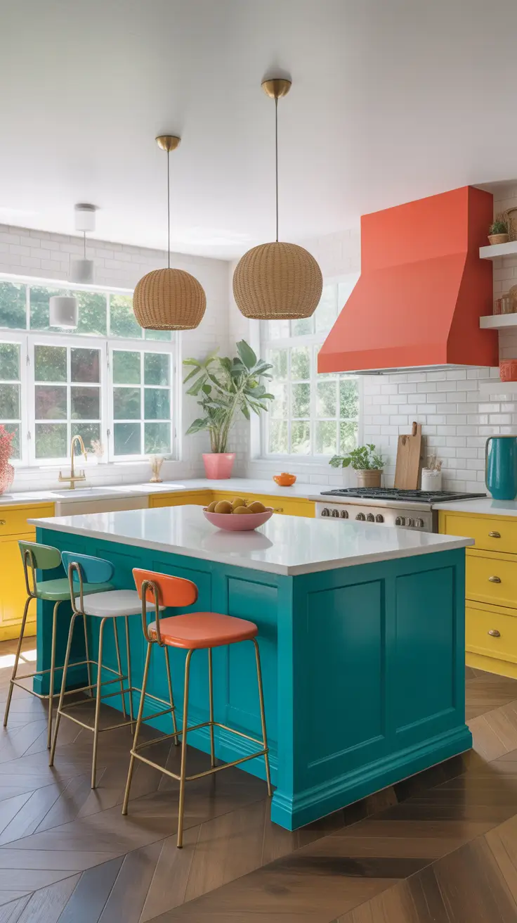 ТЕМА Colorful Kitchen Island Ideas That Add Personality