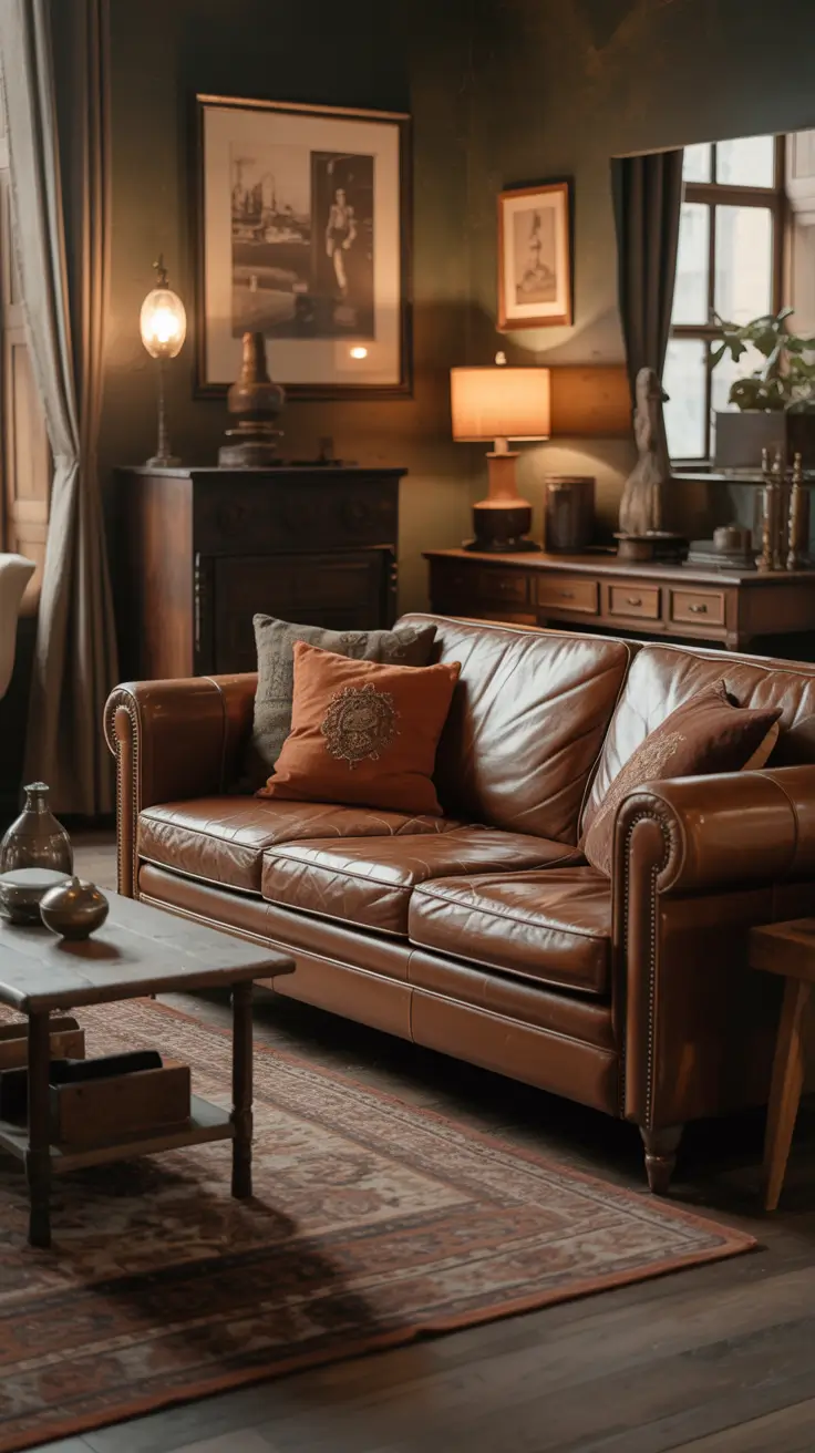 Leather Sofa Ideas 2026 Vintage Brown Leather Sofa Style