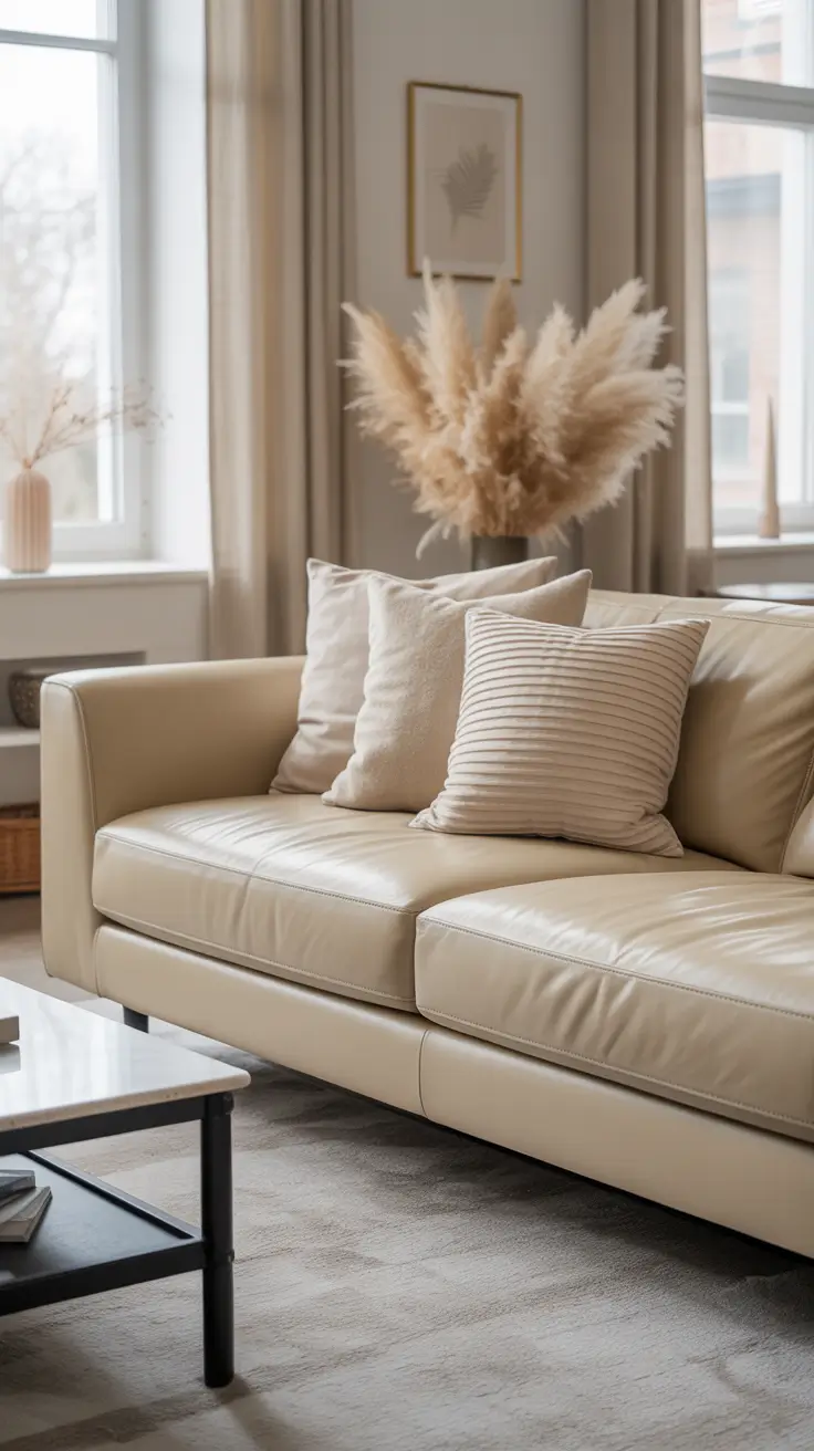 Leather Sofa Ideas 2026 Cream Leather Sofa Interior Ideas