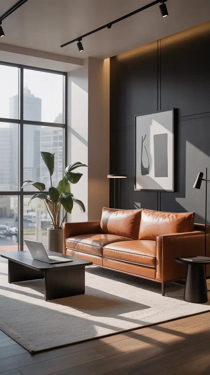 Leather Sofa Ideas 2026 Office Space With Leather Sofa