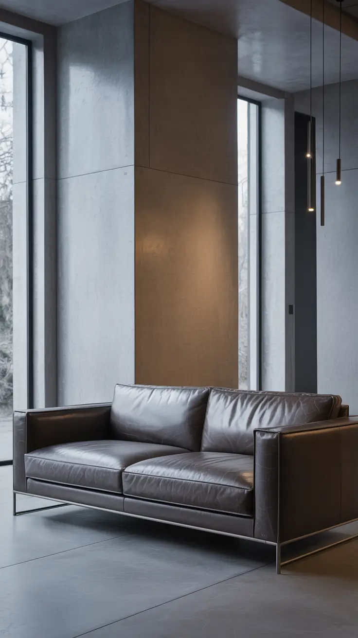 Leather Sofa Ideas 2026 Gray Leather Sofa Modern Interior