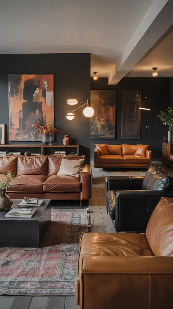 Leather Sofa Ideas 2026 Mixing Leather Sofa Colors In Living Room