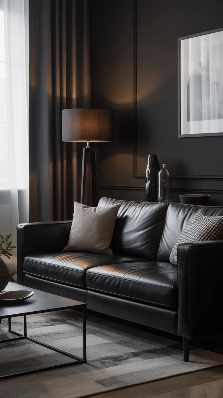 Leather Sofa Ideas 2026 Black Leather Sofa As Interior Accent