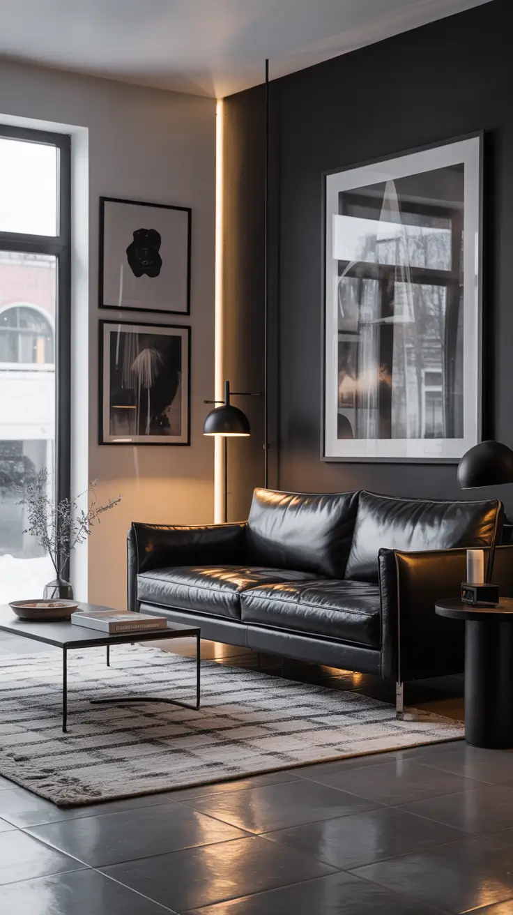 Leather Sofa Ideas 2026 Black Leather Sofa As Interior Accent