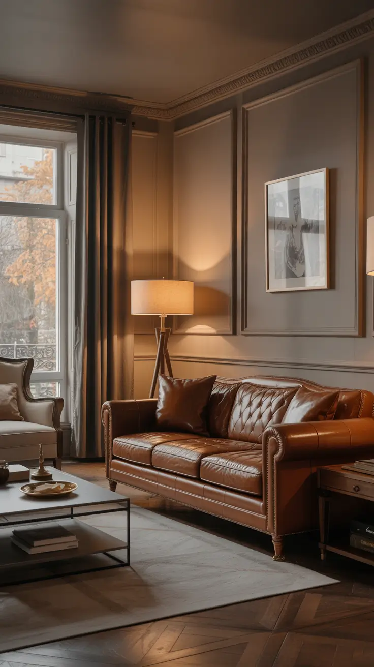 Leather Sofa Ideas 2026 Classic Living Room With Leather Sofa