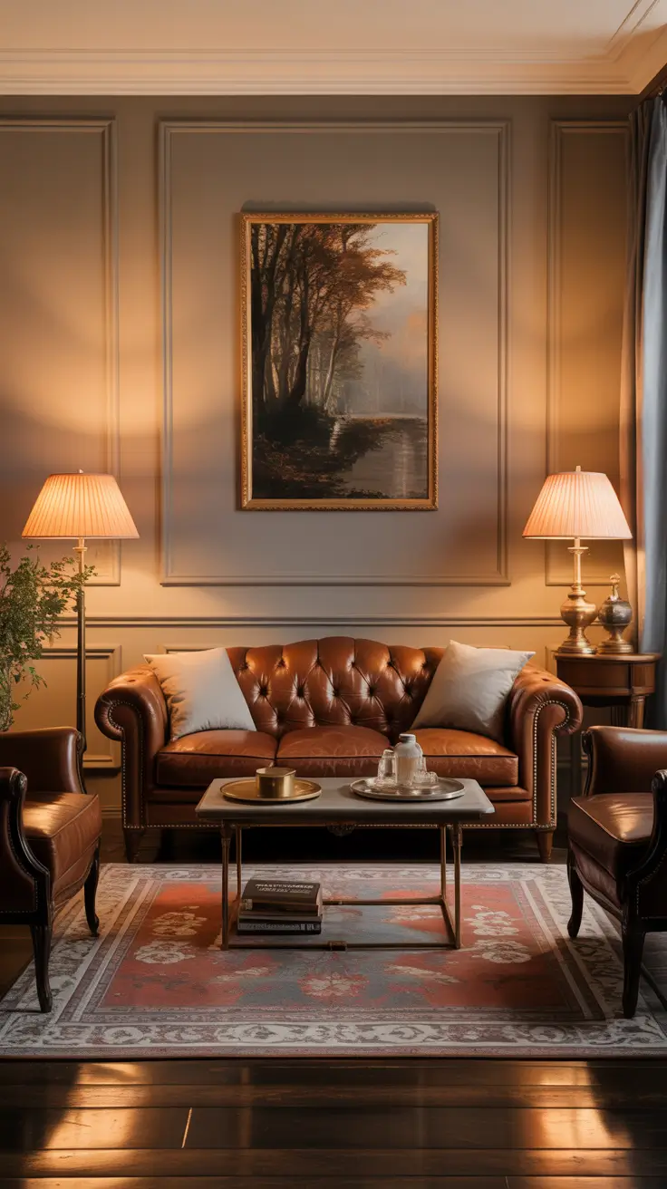 Leather Sofa Ideas 2026 Classic Living Room With Leather Sofa