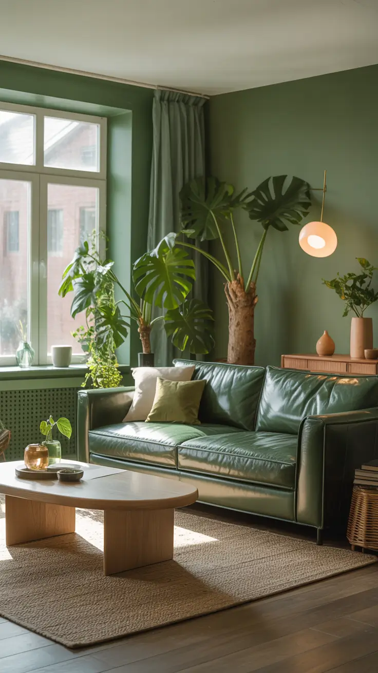 Leather Sofa Ideas 2026 Green Leather Sofa Living Room Ideas