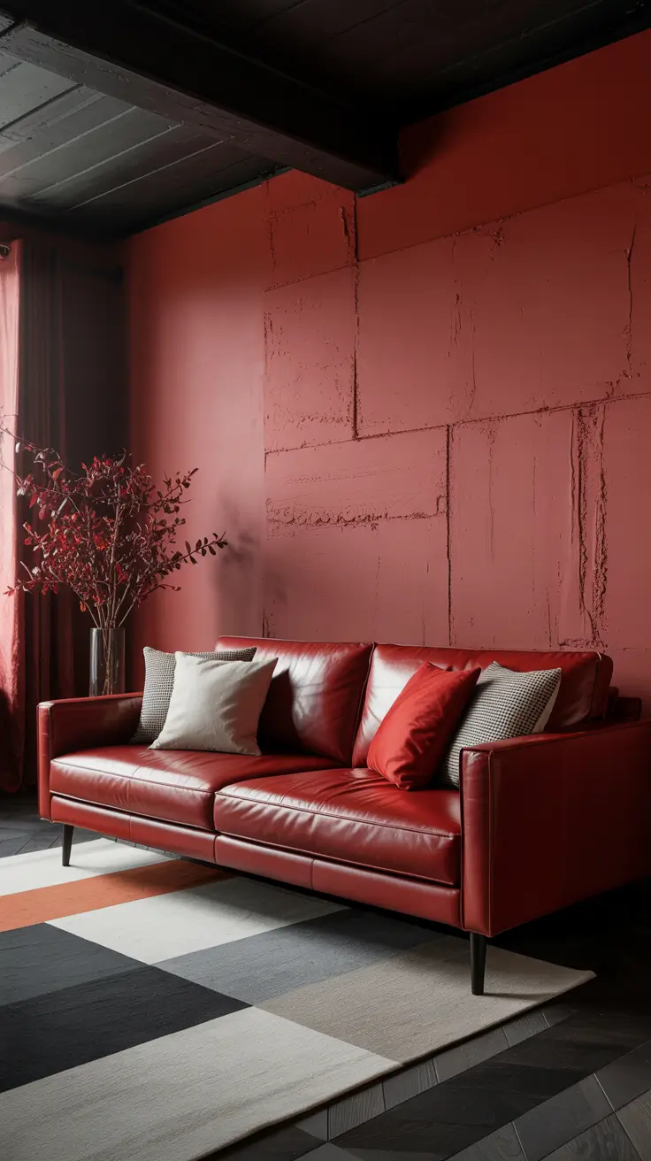 Leather Sofa Ideas 2026 Red Leather Sofa Statement Look