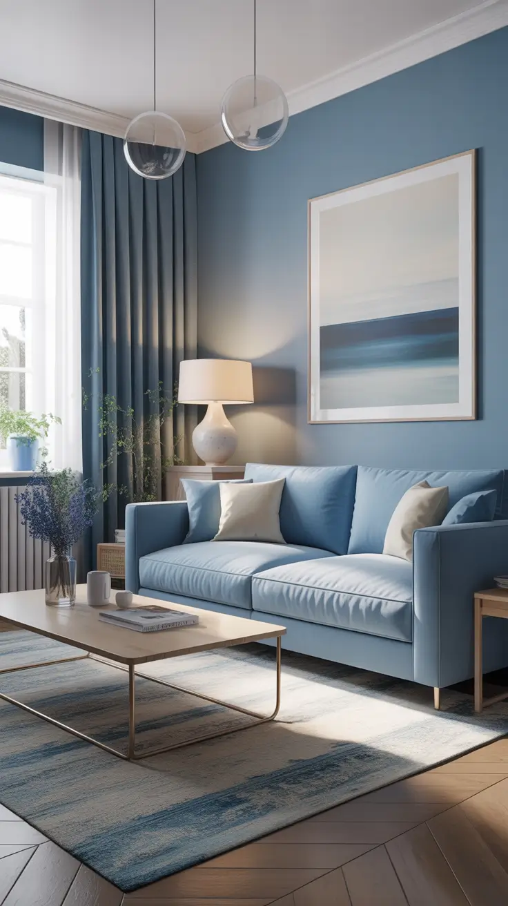 Modern sofa ideas 2026 Blue Sofa Ideas For Calm Living Rooms