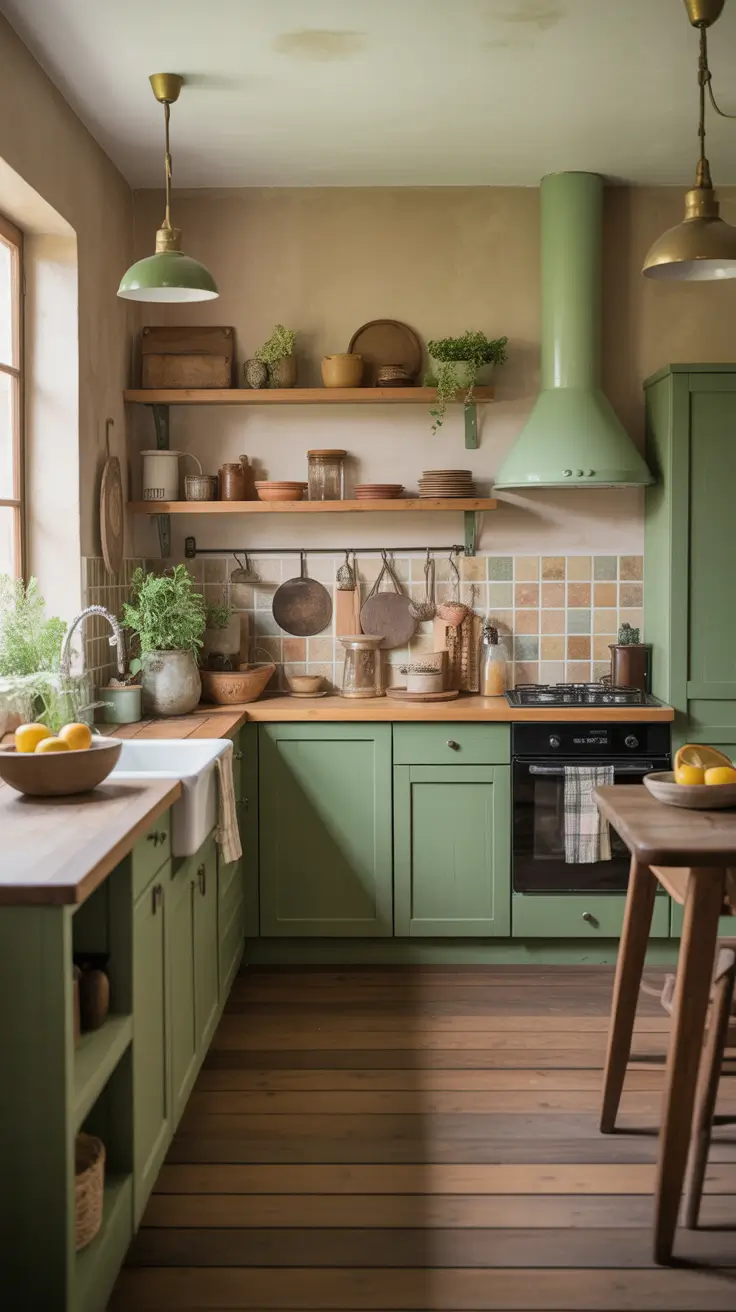 Rustic Kitchen Ideas 2026 Green Rustic Kitchen Designs