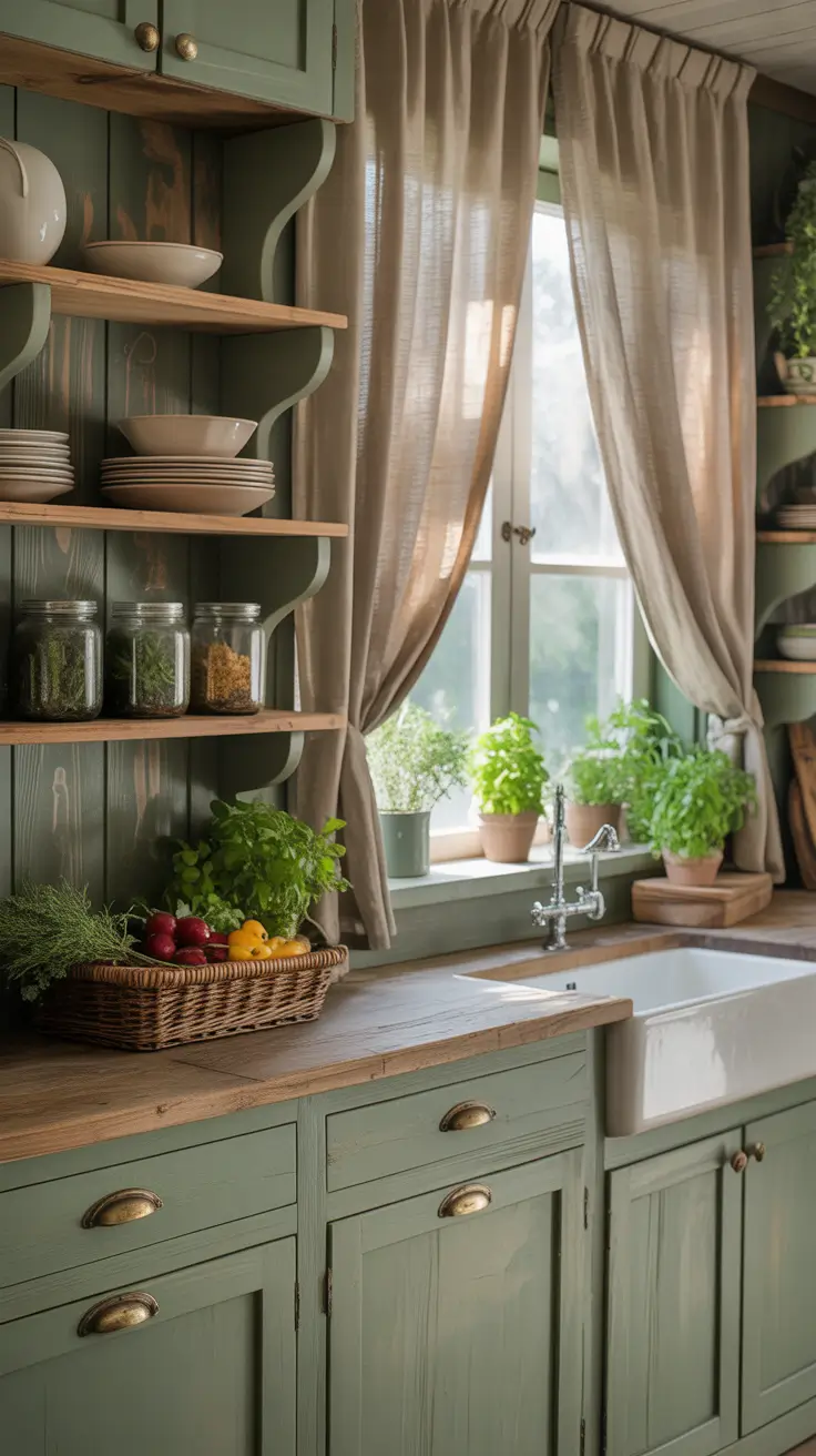 Rustic Kitchen Ideas 2026 Green Rustic Kitchen Designs