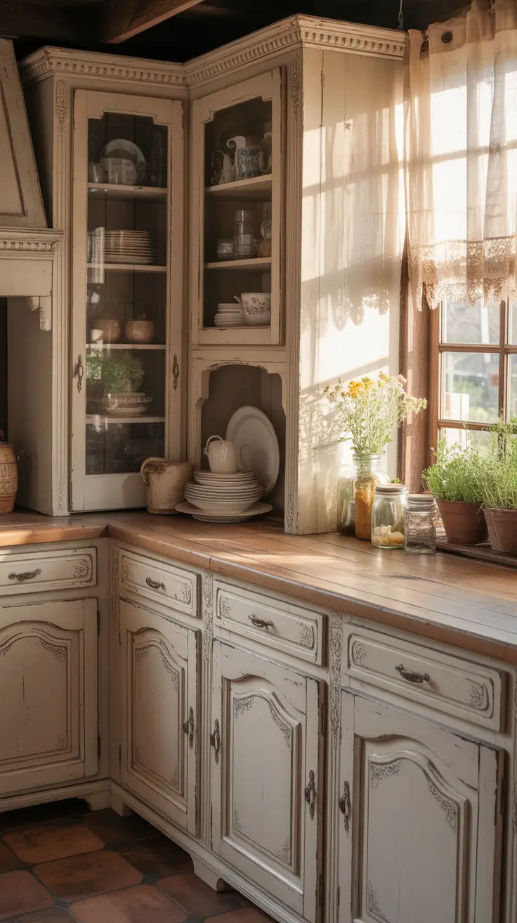 Vintage French Country Cabinets