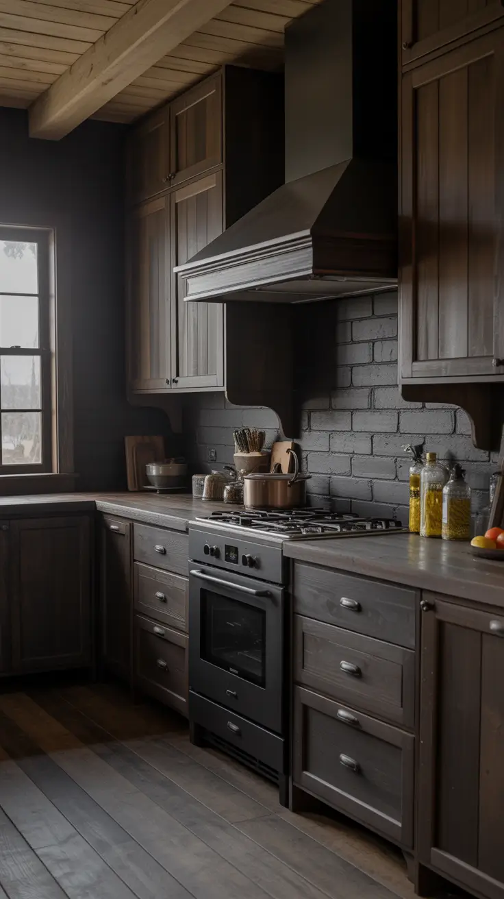 Dark Farmhouse Rustic Kitchen Design