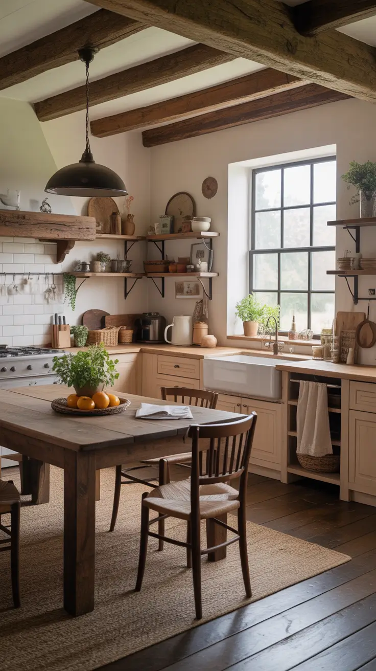 Farmhouse Rustic Kitchen Interior