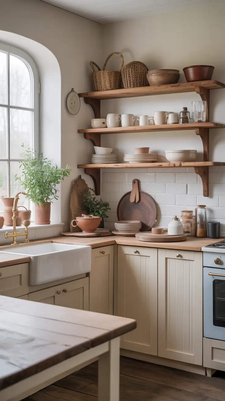 Open Shelving Rustic Kitchen Ideas